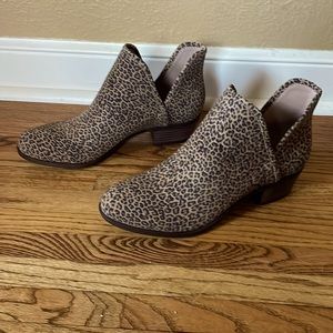 Lucky brand leopard ankle boots